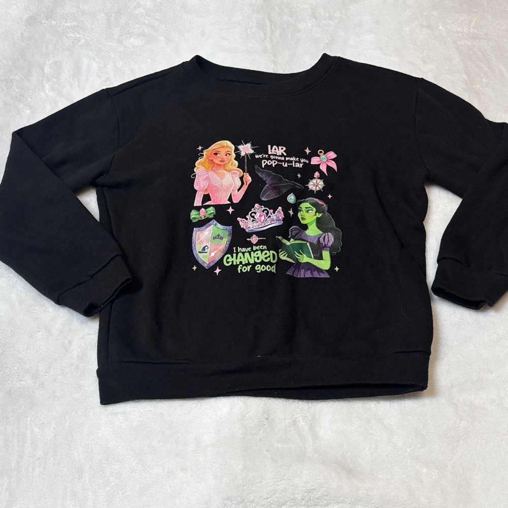 Garanimals Black Sweatshirt with Wicked Pink & Green Witch Graphics